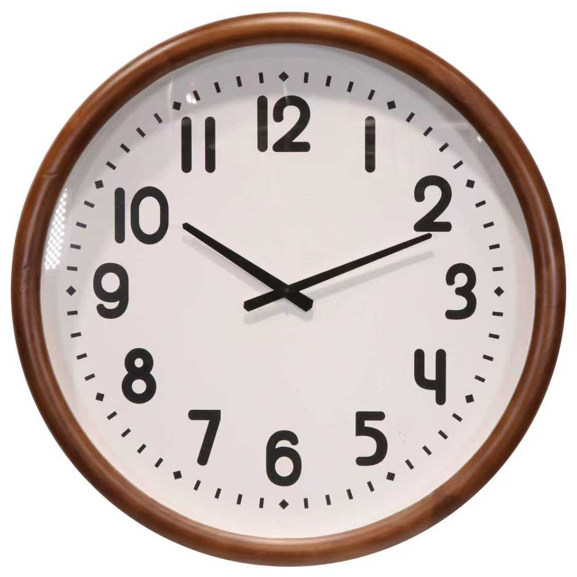 Koda Living Walnut Frame Classic Solid Wood Glass Wall Clock 60cm KC5520 1