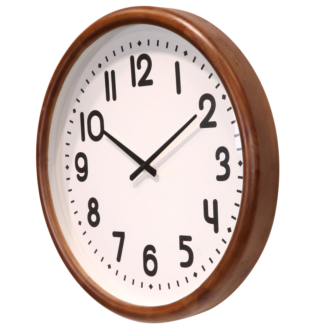 Koda Living Walnut Frame Classic Solid Wood Glass Wall Clock 60cm KC5520 3