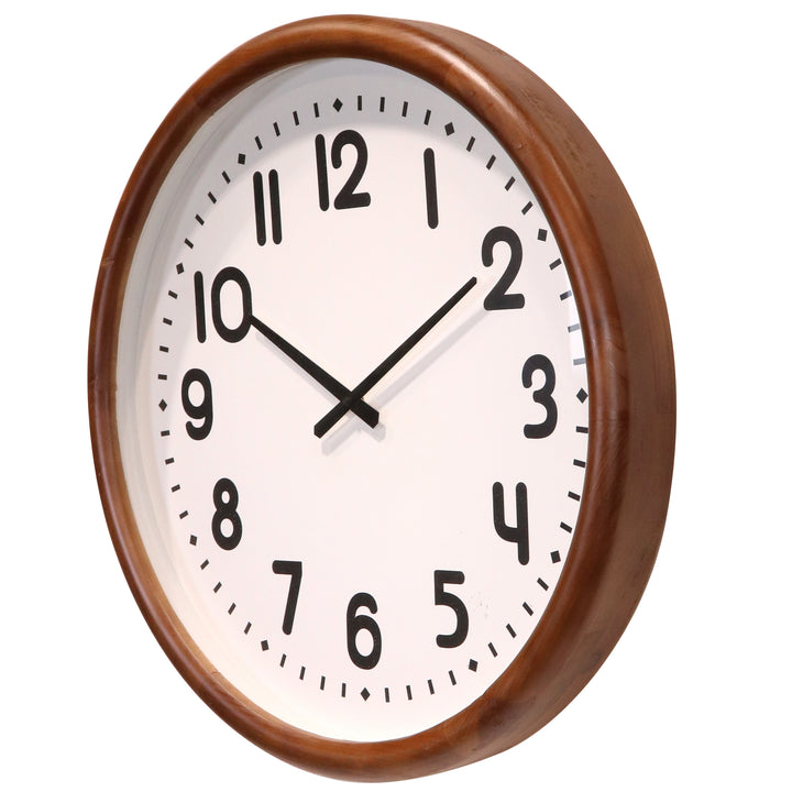 Koda Living Walnut Frame Classic Solid Wood Glass Wall Clock 60cm KC5520 3