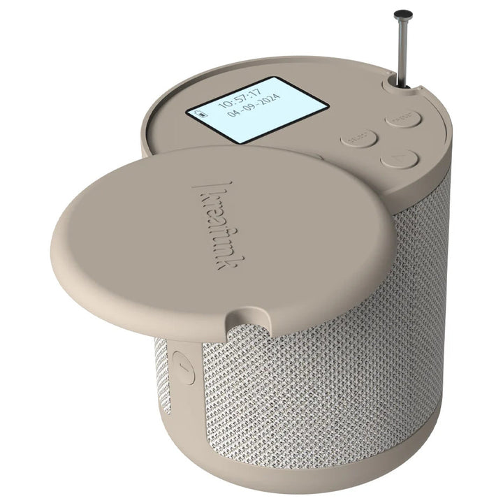 Kreafunk Dabbie DAB Radio BT Speaker Alarm Clock Ivory Sand 11cm KFFU09 11