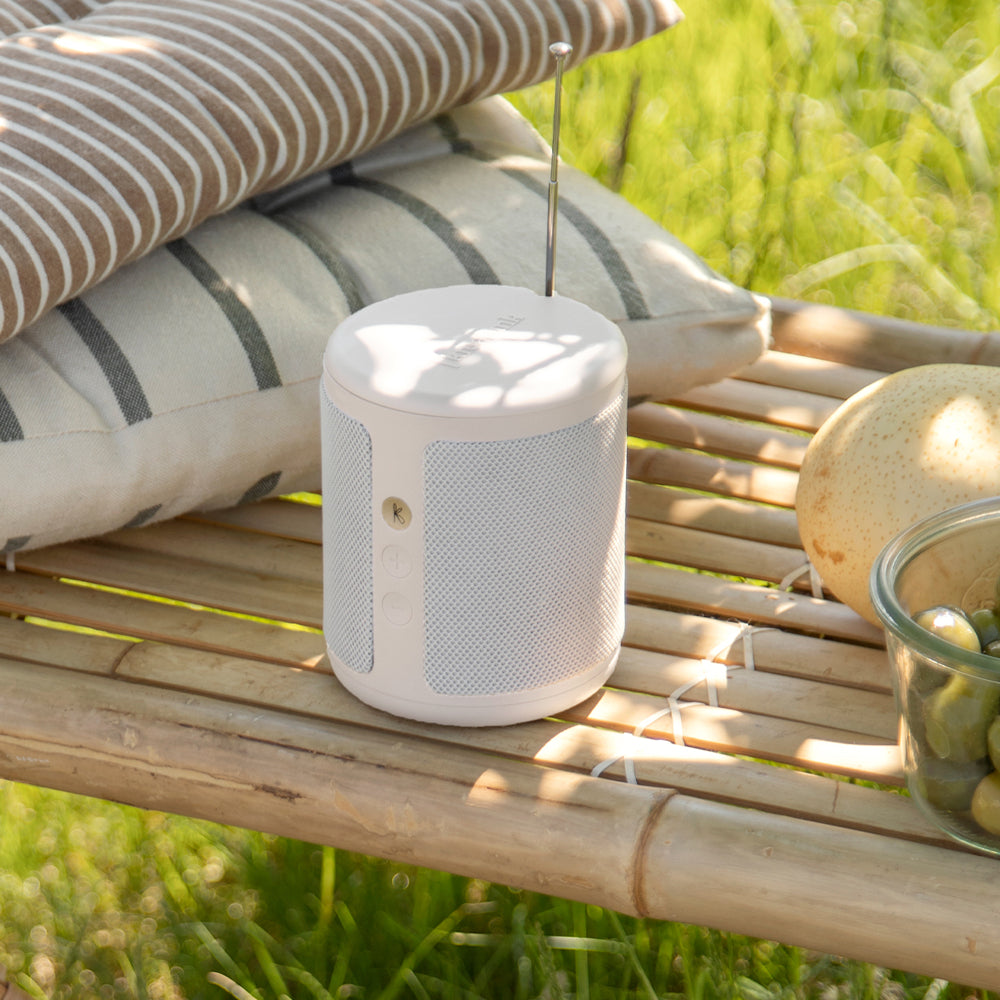 Kreafunk Dabbie DAB Radio BT Speaker Alarm Clock Soft White 11cm KFFU01 3