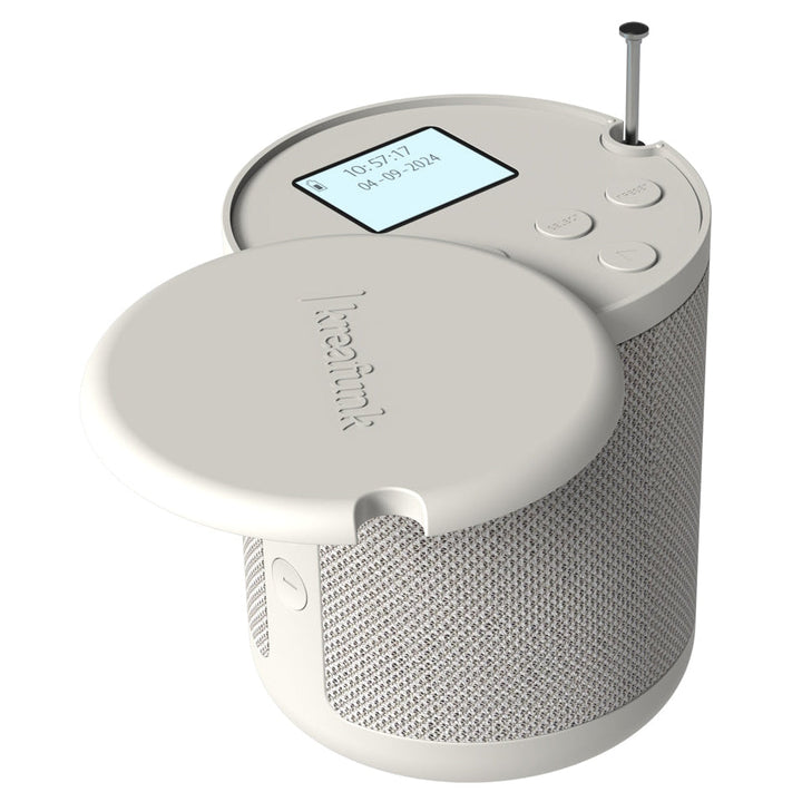 Kreafunk Dabbie DAB Radio BT Speaker Alarm Clock Soft White 11cm KFFU01 5