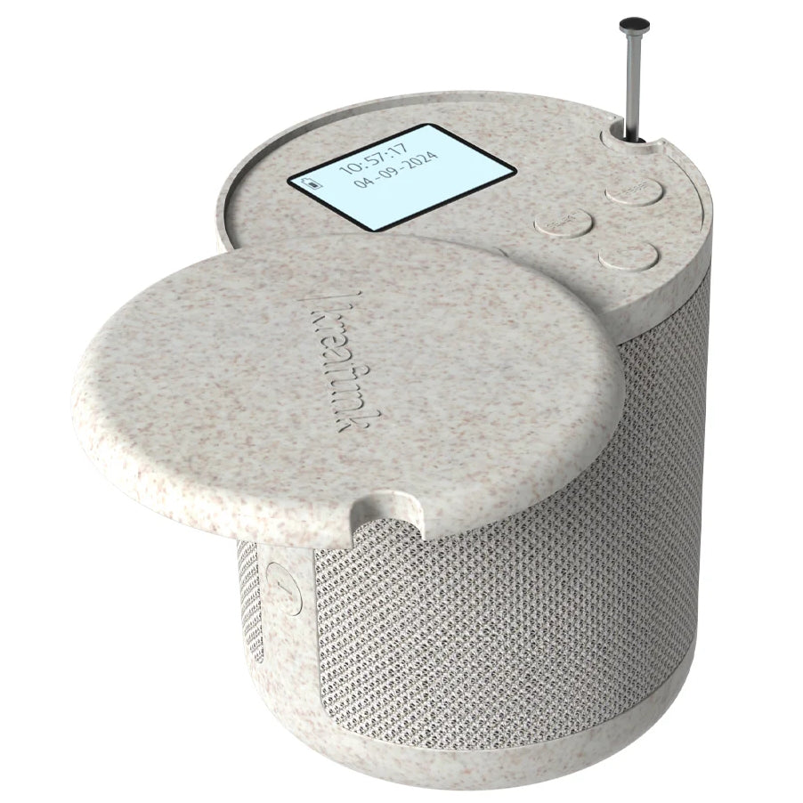 Kreafunk Dabbie DAB Radio BT Speaker Alarm Clock Wheat 11cm KFFU07 5