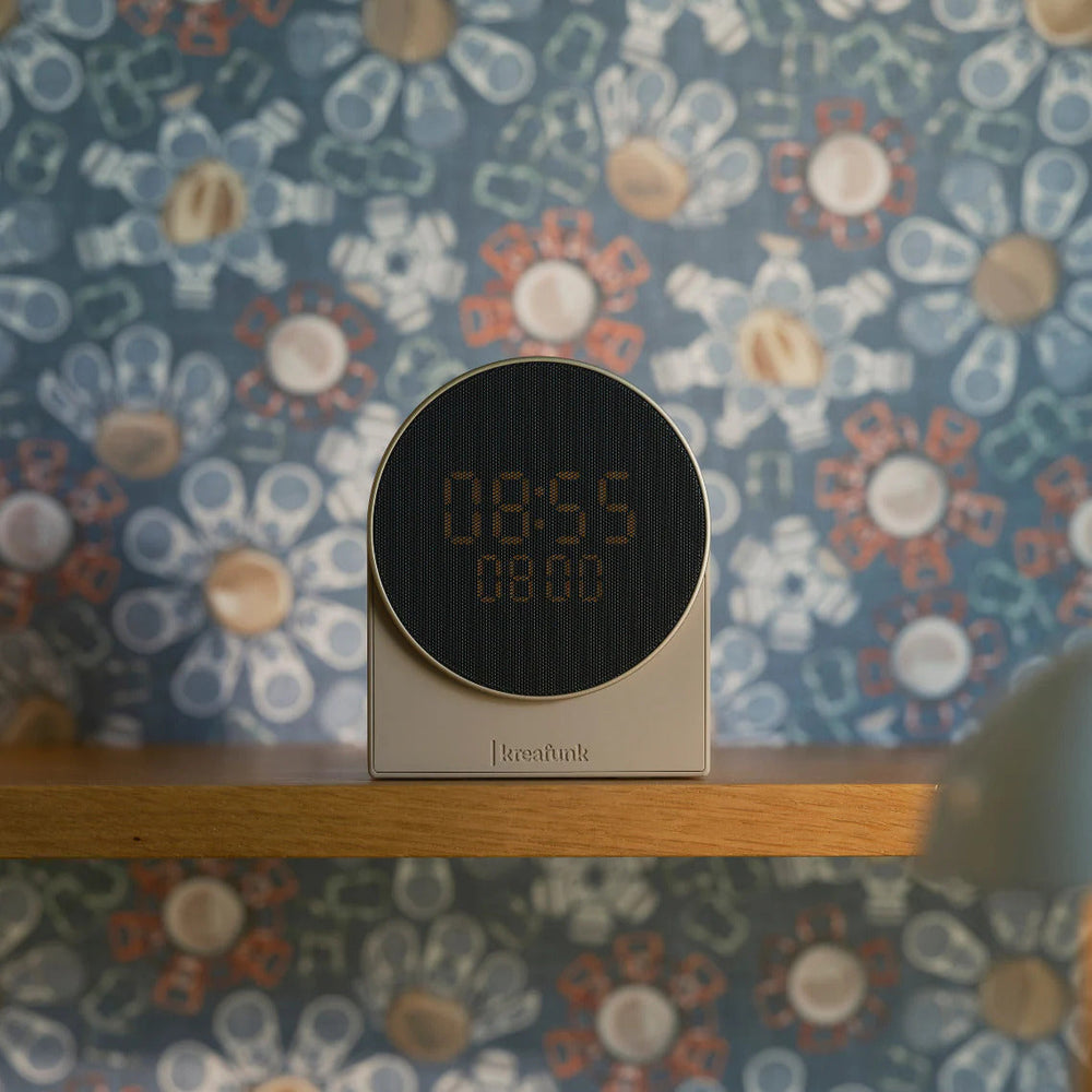 Kreafunk Ivy LED Bluetooth Speaker Alarm Clock Ivory Sand 11cm KFEW29 2