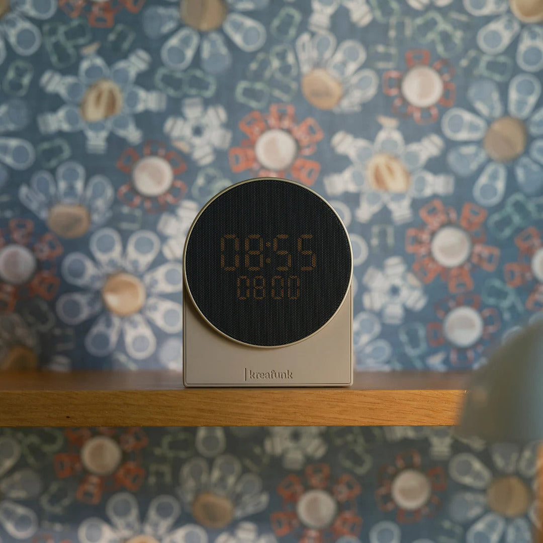 Kreafunk Ivy LED Bluetooth Speaker Alarm Clock Ivory Sand 11cm KFEW29 2