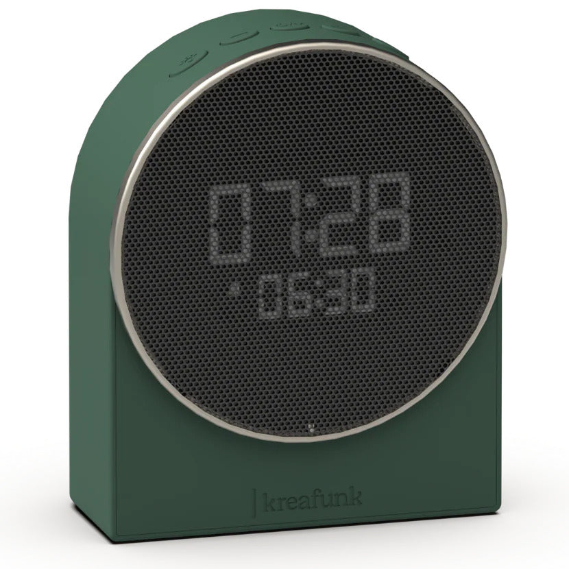 Kreafunk Ivy LED Bluetooth Speaker Alarm Clock Nordic Green 11cm KFEW28 1