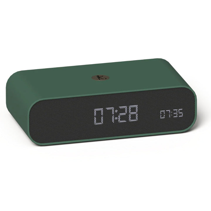 Kreafunk Wakie Qi Charging BT Speaker Alarm Clock Nordic Green 16cm KFKE198 1