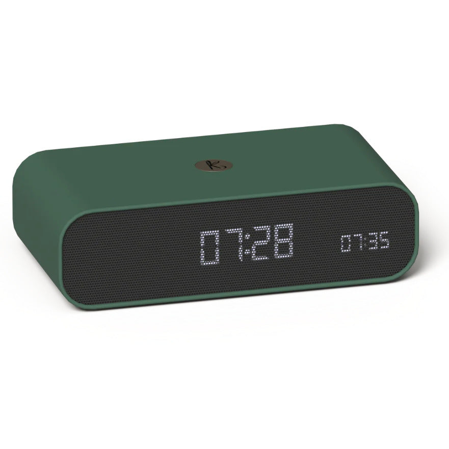 Kreafunk Wakie Qi Charging BT Speaker Alarm Clock Nordic Green 16cm KFKE198 1