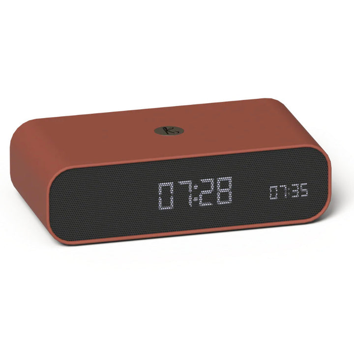 Kreafunk Wakie Qi Charging BT Speaker Alarm Clock Terracotta 16cm KFKE193 1