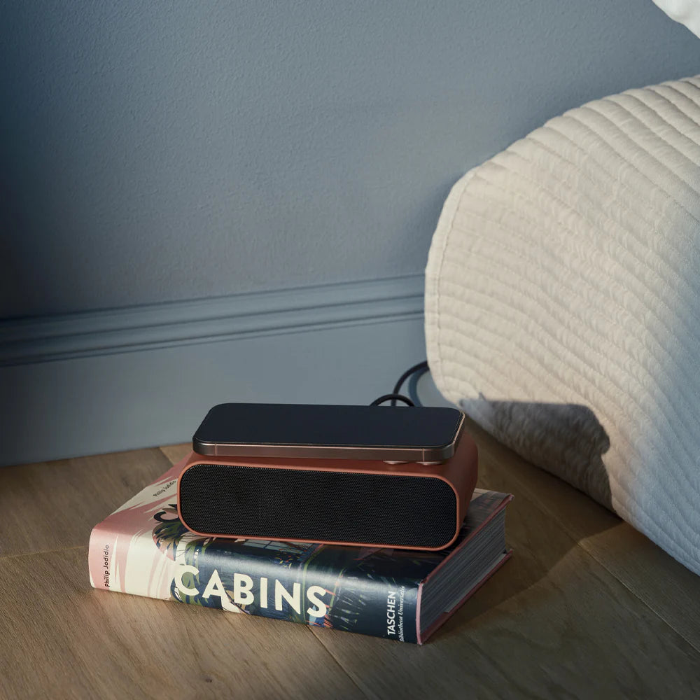 Kreafunk Wakie Qi Charging BT Speaker Alarm Clock Terracotta 16cm KFKE193 2