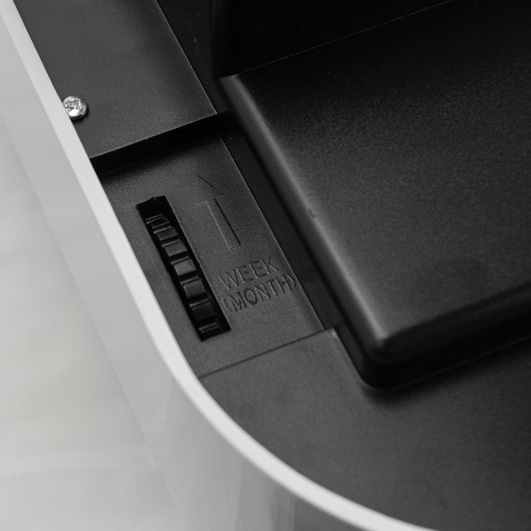 Leni Analogue with Flip Bankers Calendar Wall Clock Black 43cm 140630 6 #size_43cm