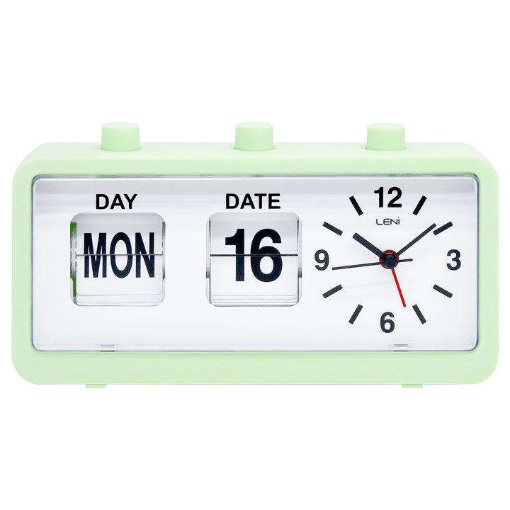 Leni Flipper Retro Manual Day Date Alarm Clock Mint 20cm 64920MIN 1