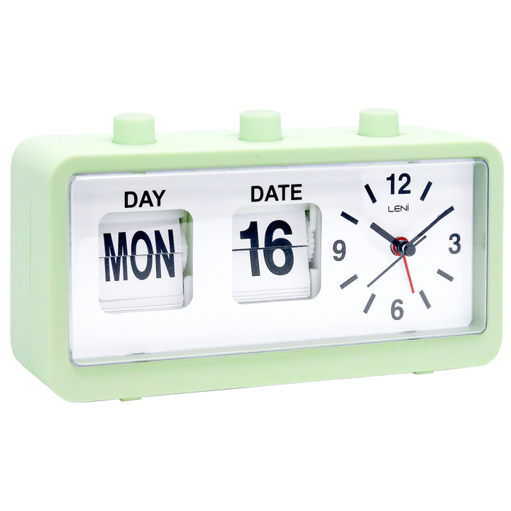 Leni Flipper Retro Manual Day Date Alarm Clock Mint 20cm 64920MIN 3