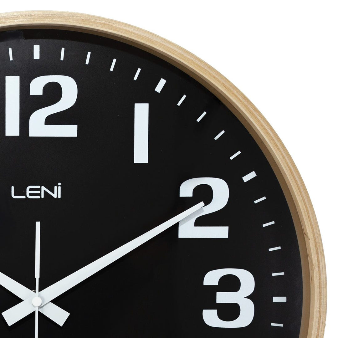 Leni Wood Wall Clock Black 40cm 32001BLA 2 #size_40cm
