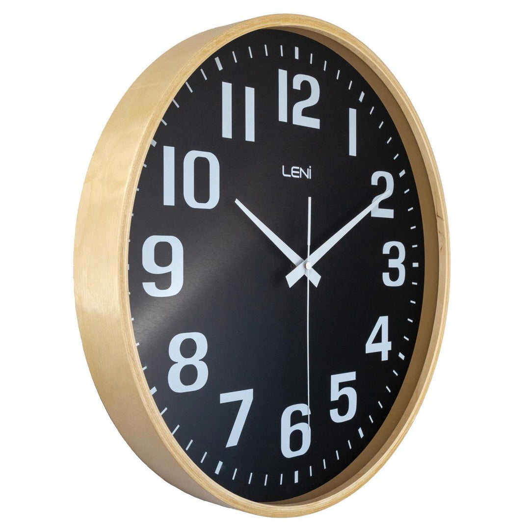 Leni Wood Wall Clock Black 40cm 32001BLA 4 #size_40cm