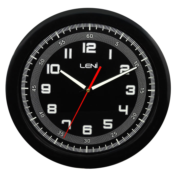 Leni Luminous Wall Clock Black 33cm 62026BLA 1