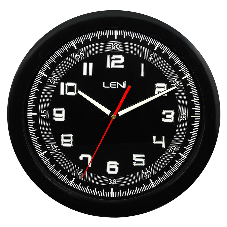 Leni Luminous Wall Clock Black 33cm 62026BLA 1