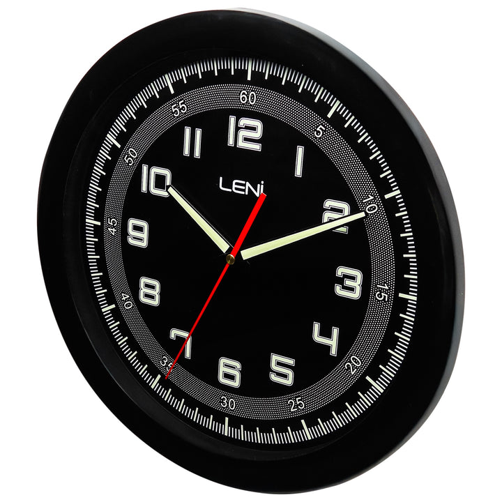 Leni Luminous Wall Clock Black 33cm 62026BLA 2