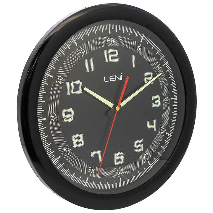 Leni Luminous Wall Clock Black 33cm 62026BLA 3
