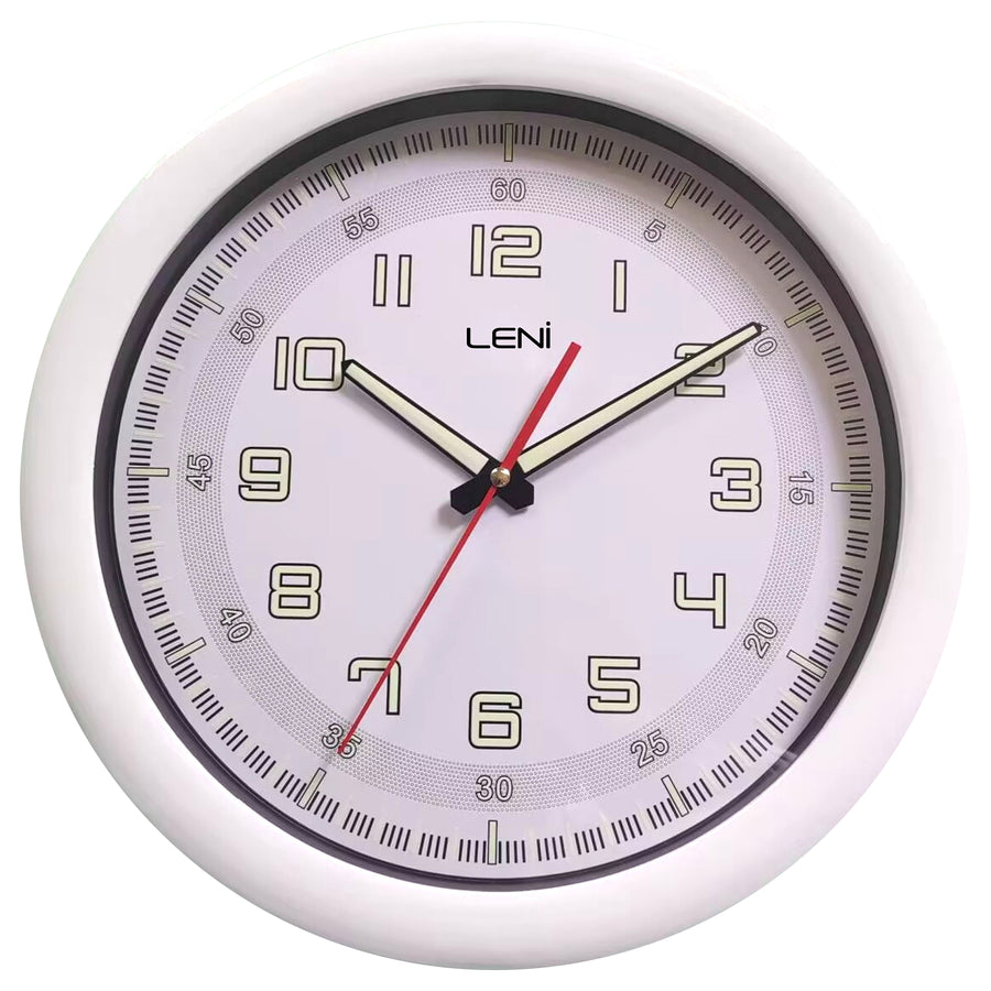 Leni Luminous Wall Clock White 33cm 62026WHI 1