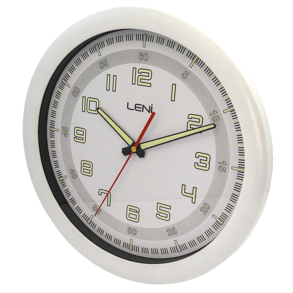 Leni Luminous Wall Clock White 33cm 62026WHI 2