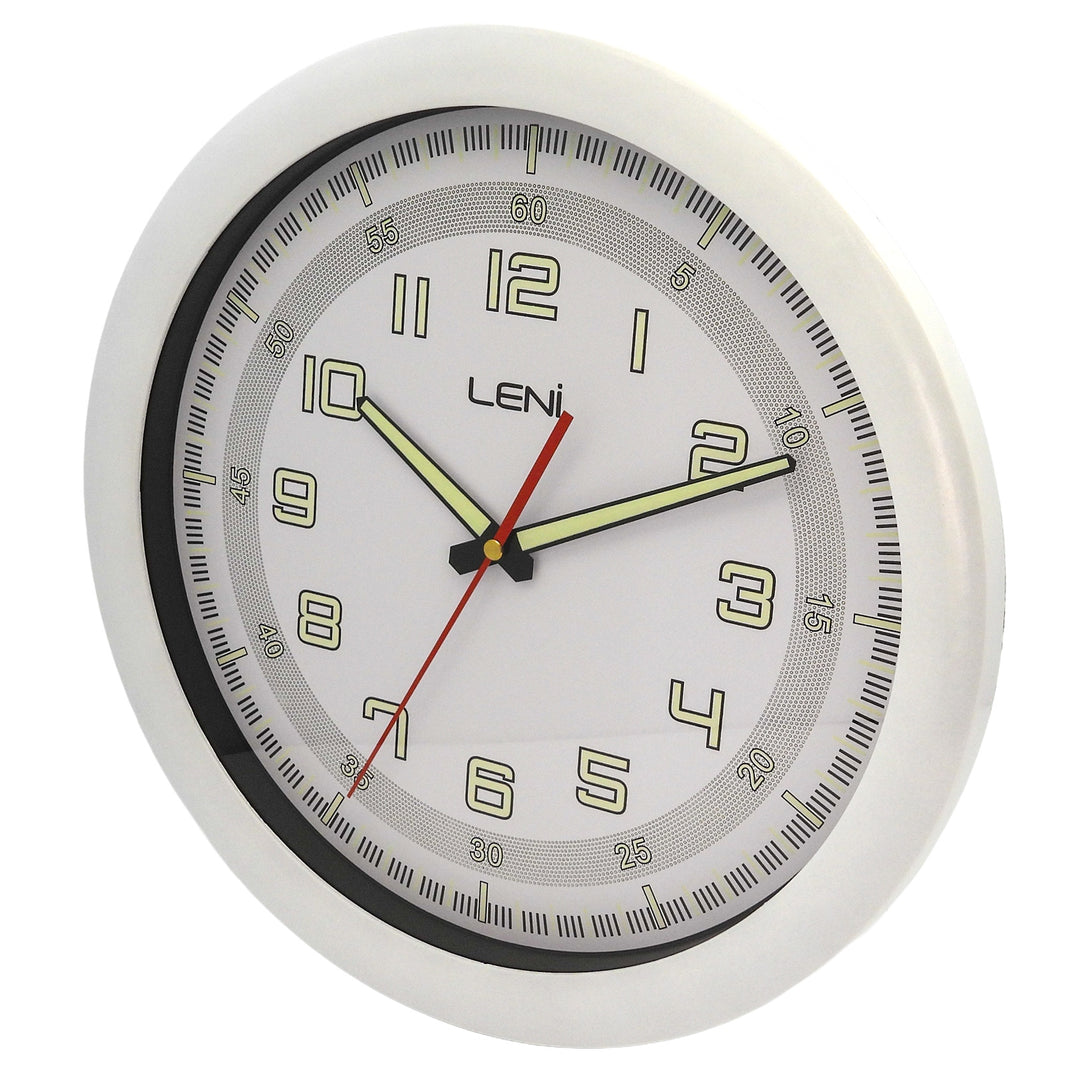 Leni Luminous Wall Clock White 33cm 62026WHI 2