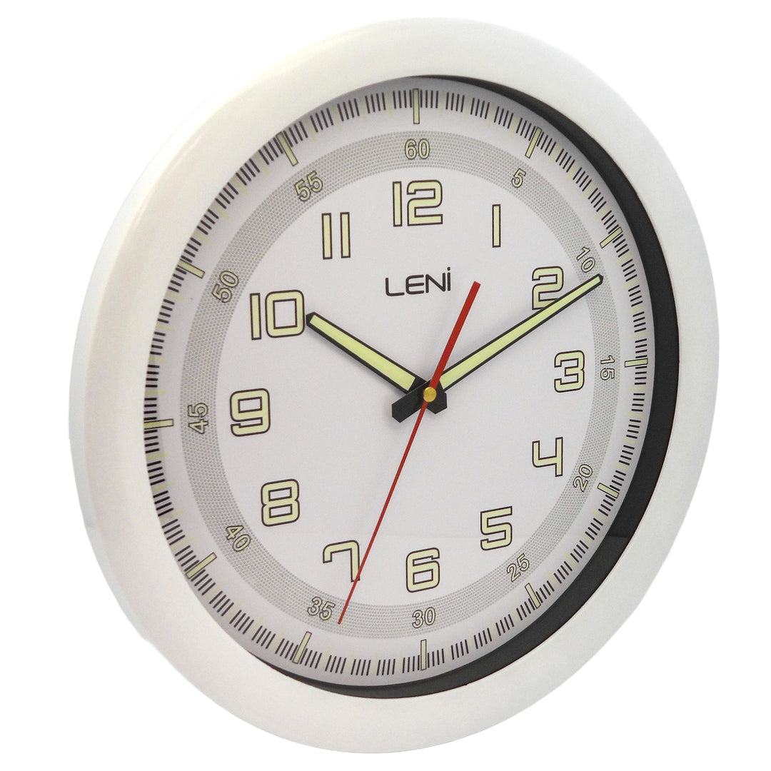 Leni Luminous Wall Clock White 33cm 62026WHI 3