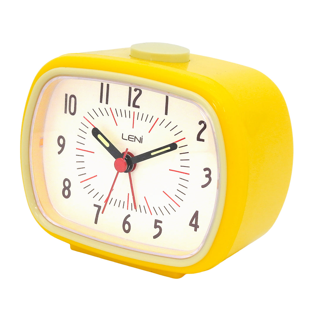 Leni Retro Alarm Clock Lemon Yellow 11cm 62020LEM 2