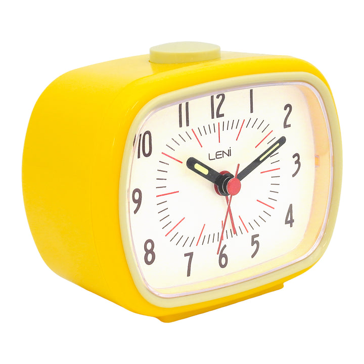 Leni Retro Alarm Clock Lemon Yellow 11cm 62020LEM 3
