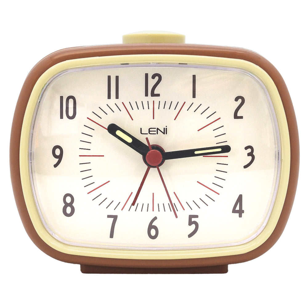 Leni Retro Alarm Clock Mocha Brown 11cm 62020MOC 1