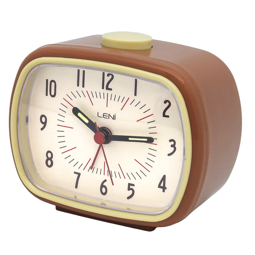 Leni Retro Alarm Clock Mocha Brown 11cm 62020MOC 2