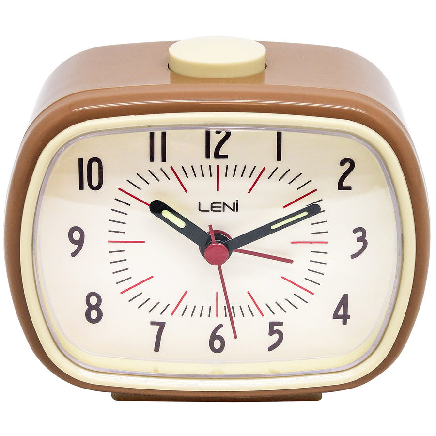 Leni Retro Alarm Clock Mocha Brown 11cm 62020MOC 4