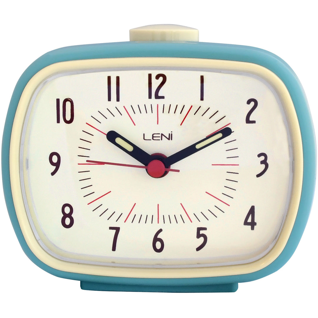 Leni Retro Square Alarm Clock Smokey Blue 11cm 62020SBL 1