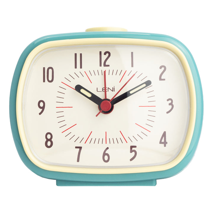 Leni Retro Square Alarm Clock Smokey Blue 11cm 62020SBL 1