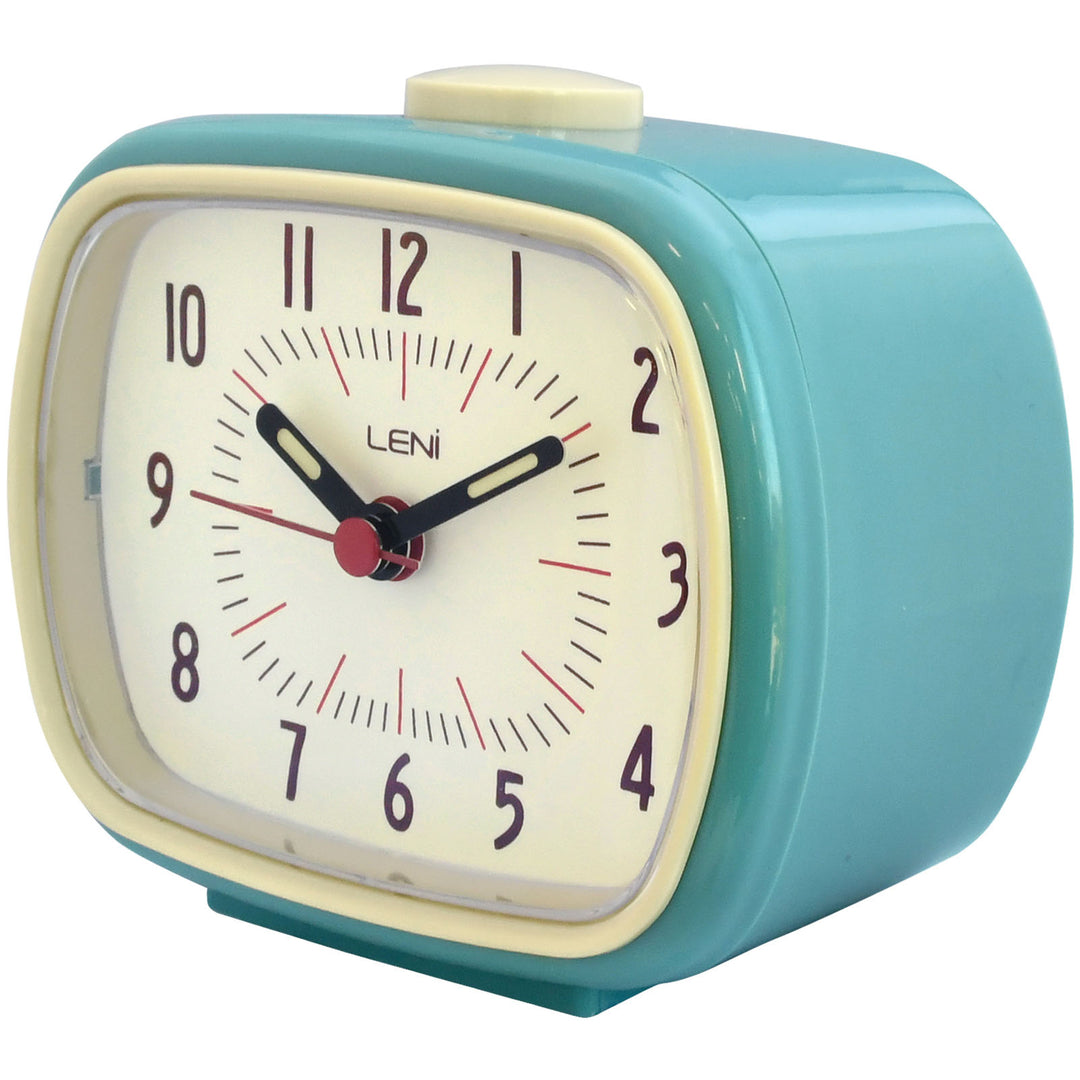 Leni Retro Square Alarm Clock Smokey Blue 11cm 62020SBL 2