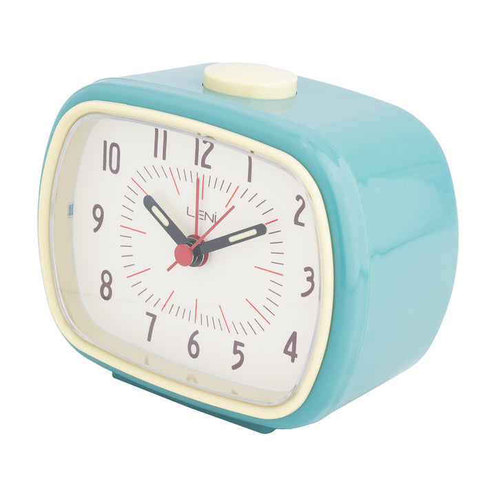 Leni Retro Square Alarm Clock Smokey Blue 11cm 62020SBL 2