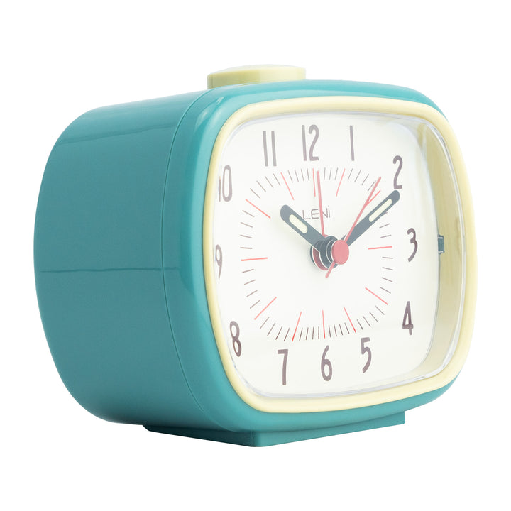 Leni Retro Square Alarm Clock Smokey Blue 11cm 62020SBL 3