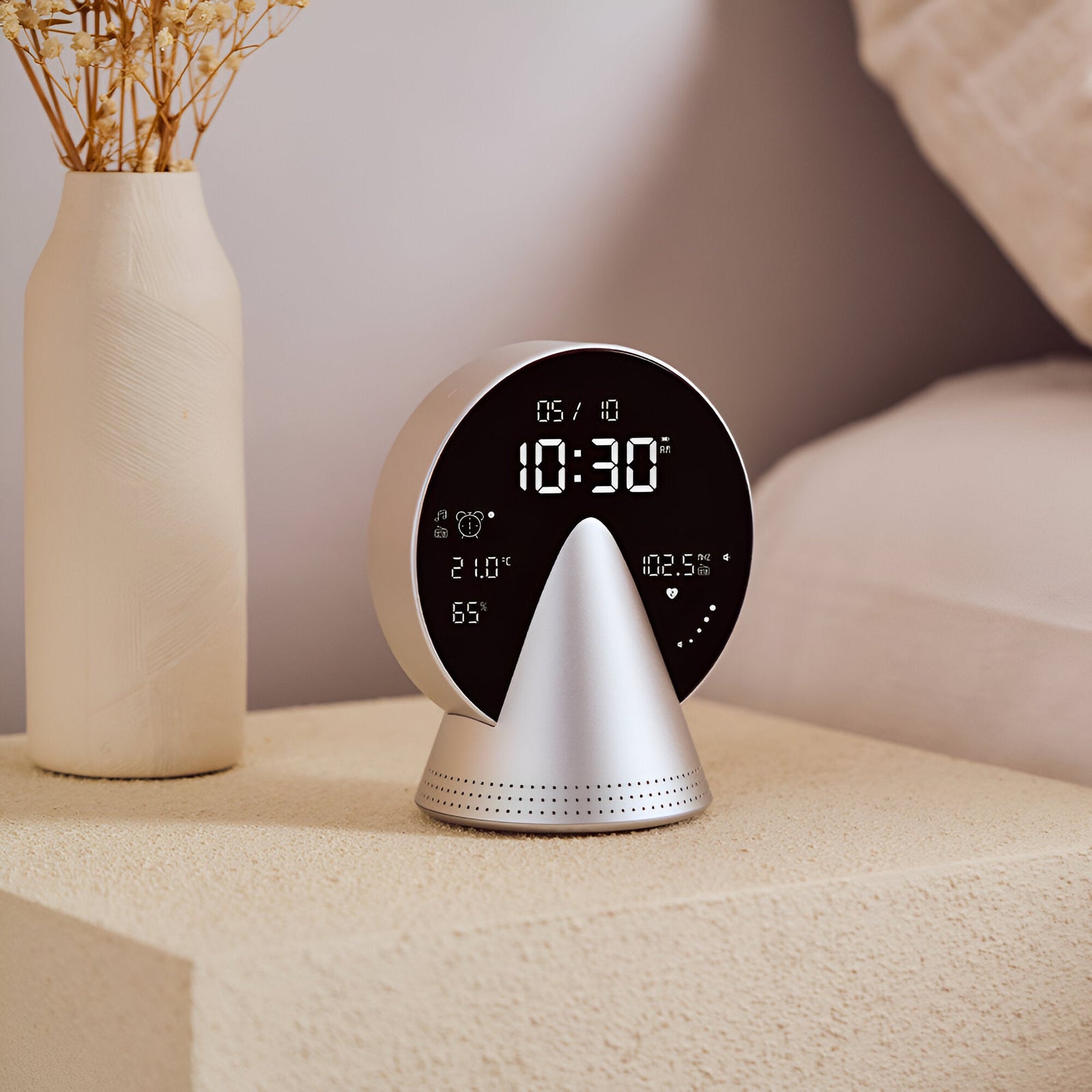 Lexon Conic FM Radio Bluetooth Speaker Alarm Clock Alu Polish 16cm LD-LR156GA3 2