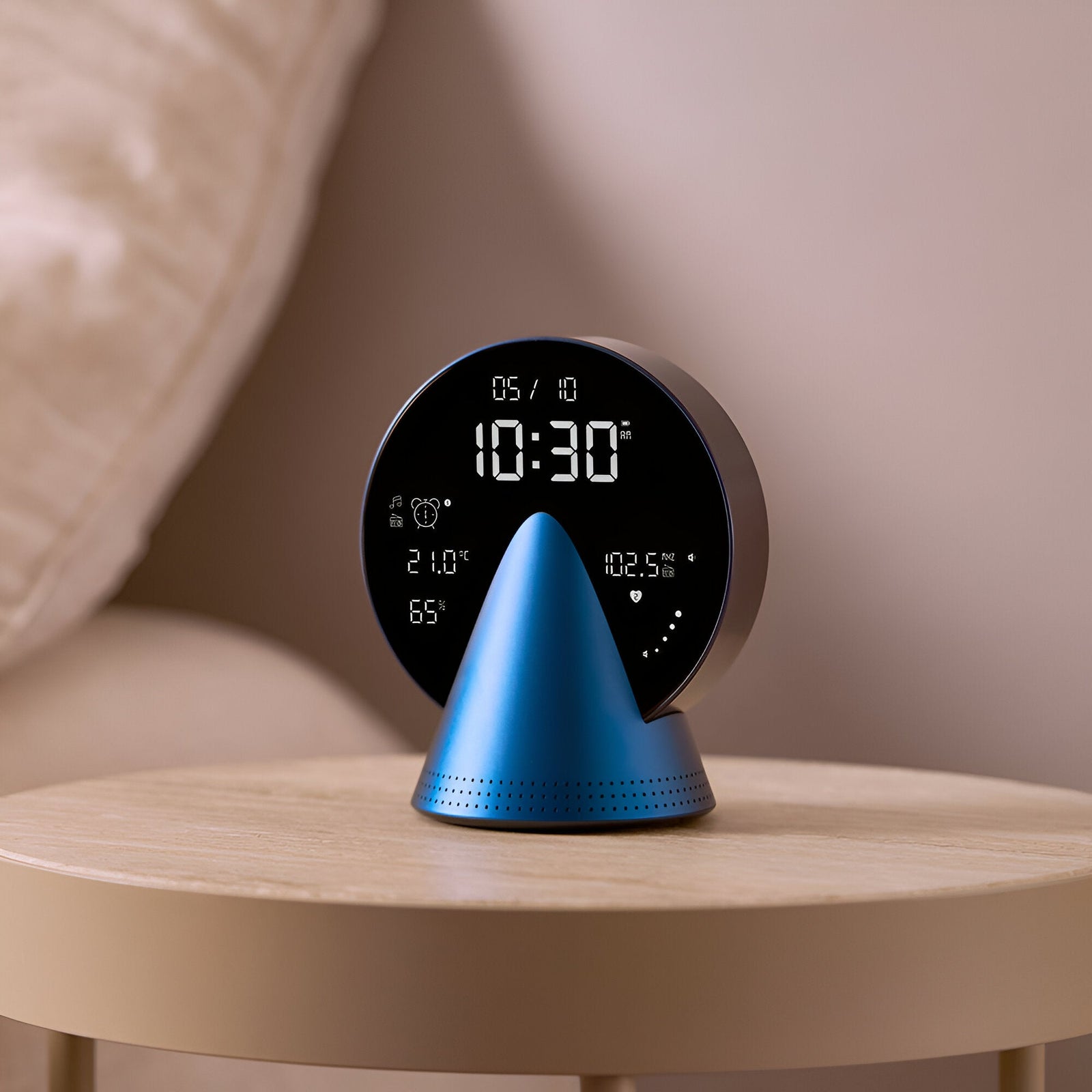 Lexon Conic FM Radio Bluetooth Speaker Alarm Clock Blue 16cm LD-LR156L3 2