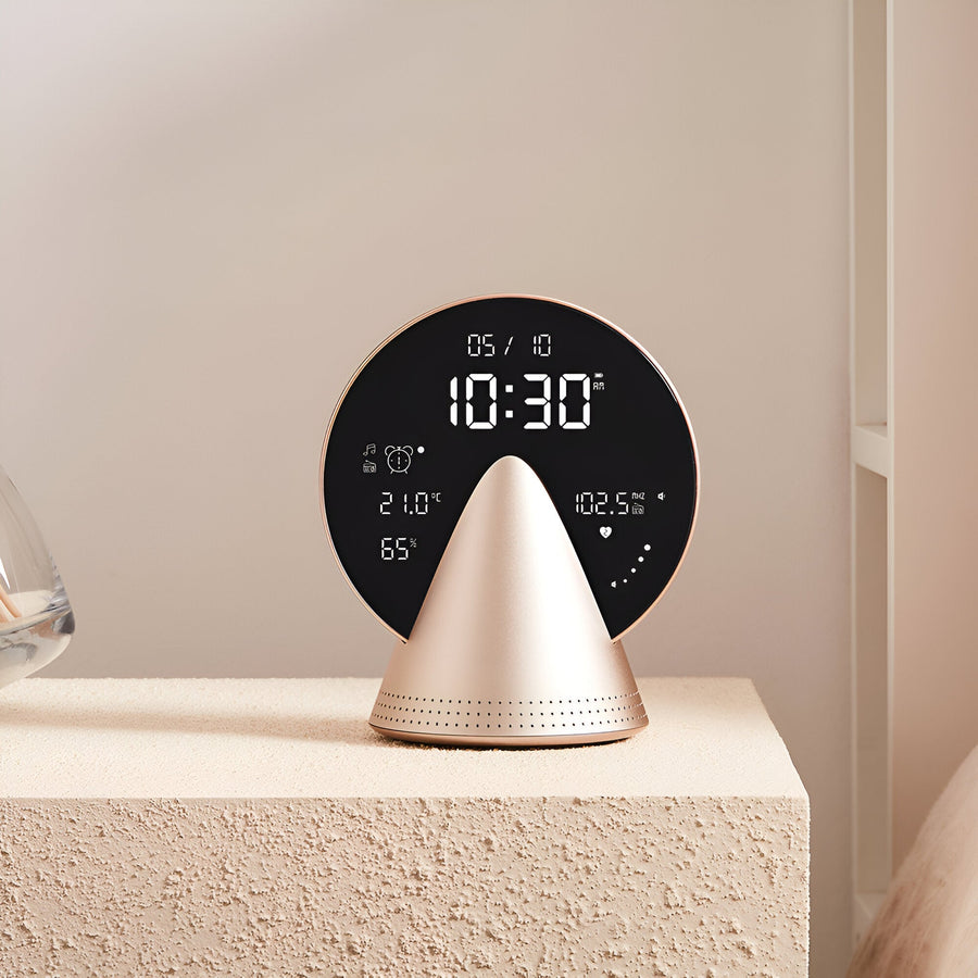 Lexon Conic FM Radio Bluetooth Speaker Alarm Clock Gold 16cm LD-LR156GH3 1