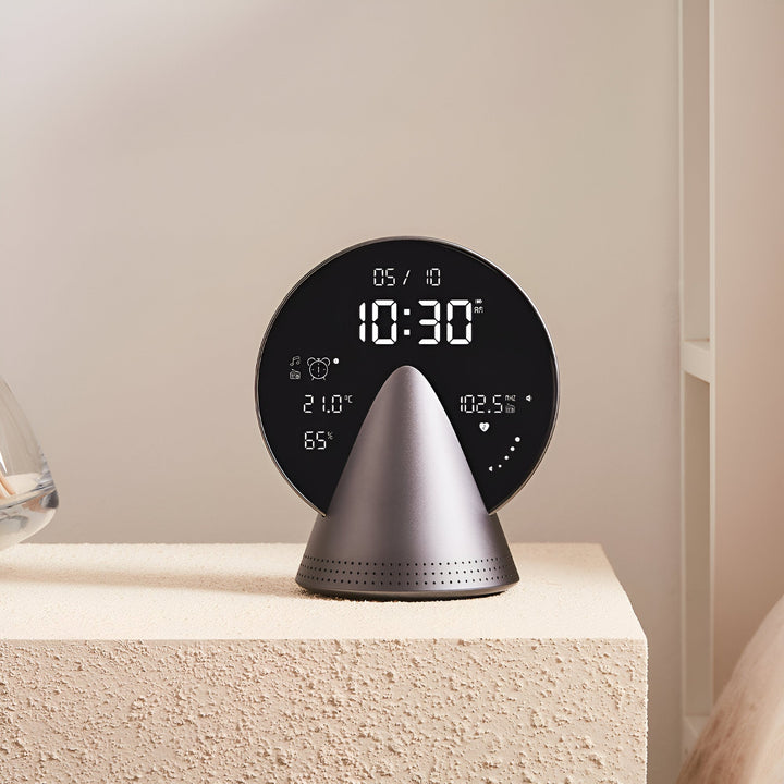 Lexon Conic FM Radio Bluetooth Speaker Alarm Clock Grey 16cm LD-LR156PG3 1