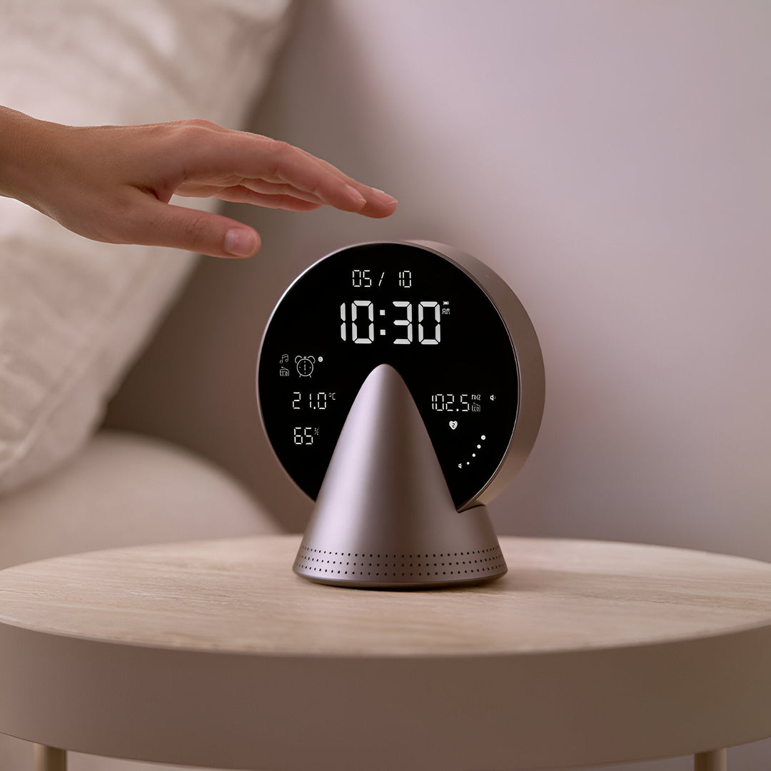 Lexon Conic FM Radio Bluetooth Speaker Alarm Clock Grey 16cm LD-LR156PG3 4