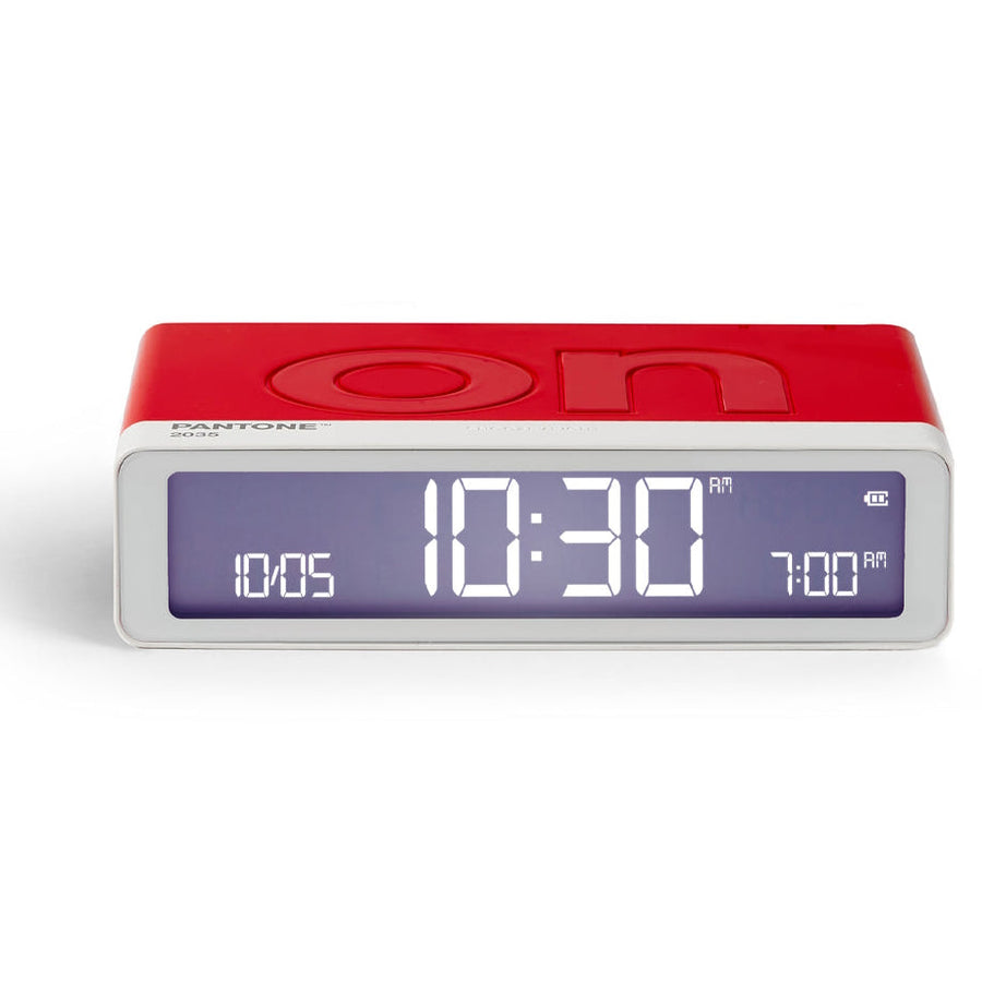 Lexon Flip Classic Reversible LCD Alarm Clock Pantone Red 10cm LD-LR157PT-R 1