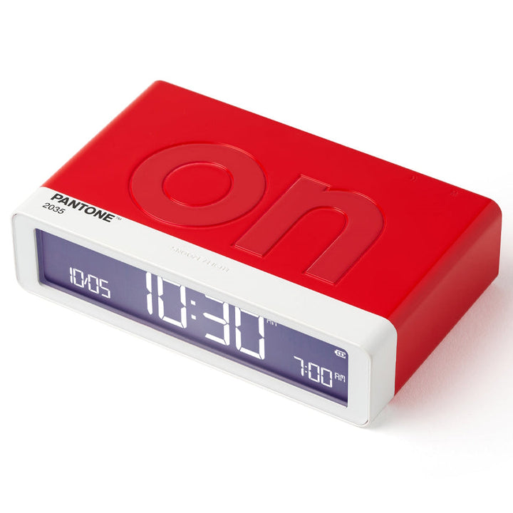 Lexon Flip Classic Reversible LCD Alarm Clock Pantone Red 10cm LD-LR157PT-R 2