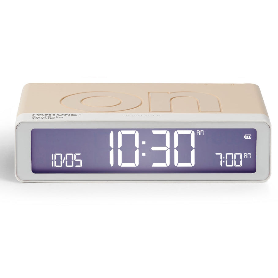 Lexon Flip Classic Reversible LCD Alarm Clock Pantone Sand 10cm LD-LR157PT-S 1