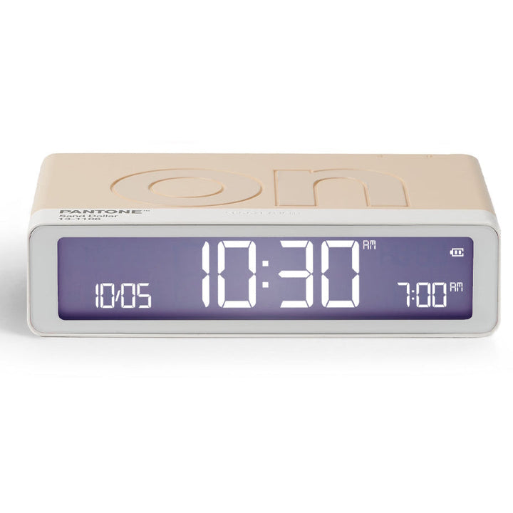 Lexon Flip Classic Reversible LCD Alarm Clock Pantone Sand 10cm LD-LR157PT-S 1