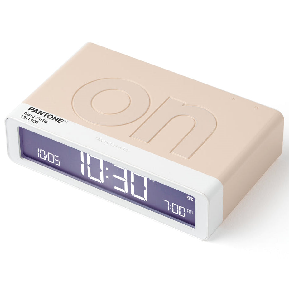 Lexon Flip Classic Reversible LCD Alarm Clock Pantone Sand 10cm LD-LR157PT-S 2
