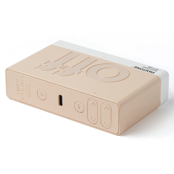 Lexon Flip Classic Reversible LCD Alarm Clock Pantone Sand 10cm LD-LR157PT-S 6