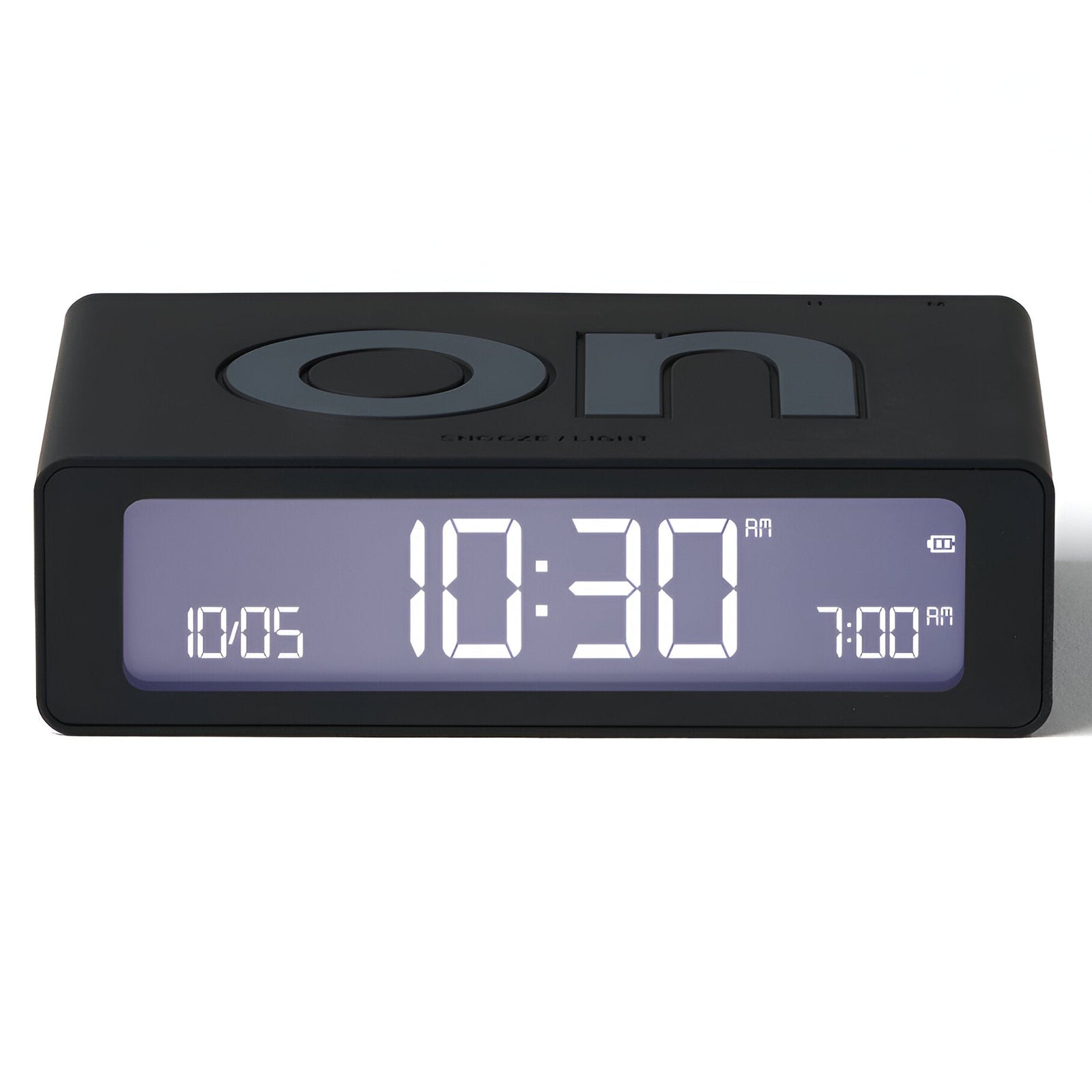 Lexon Flip Mini Travel Reversible Alarm Clock Black 8cm LD-LR158N0 1