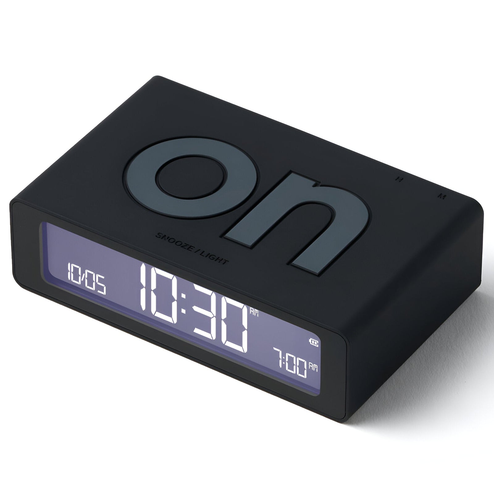 Lexon Flip Mini Travel Reversible Alarm Clock Black 8cm LD-LR158N0 2
